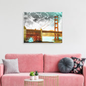 gouden gate bridge energy in san francisco canvas afdruk (Insitu (Woonkamer))