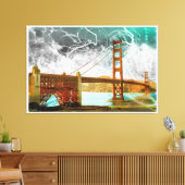  gouden gate bridge energy in san francisco canvas afdruk (Insitu (Woonkamer))