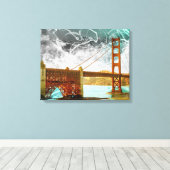 gouden gate bridge energy in san francisco canvas afdruk (Insitu (Houten vloer))