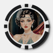 Gouden Gatsby Glamour Poker Chips (Voorkant)