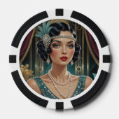 Gouden Gatsby Glamour Poker Chips (Voorkant)