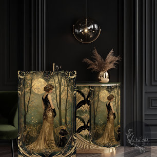 Gouden Gatsby Uur Flapper Zonsondergang Portret Tissuepapier