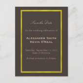 Gouden Gay Bruiloft Save the Date ı Briefkaart (Voorkant)