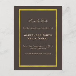 Gouden Gay Bruiloft Save the Date ı Briefkaart