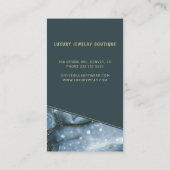 Gouden geaderde blauwe marmeren edelsteen boutique visitekaartje (Achterkant)