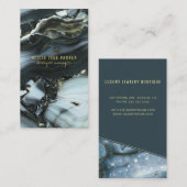 Gouden geaderde blauwe marmeren edelsteen boutique visitekaartje (Voorkant / Achterkant)
