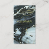 Gouden geaderde blauwe marmeren edelsteen boutique visitekaartje (Voorkant)