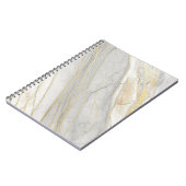 Gouden Geaderde Carrara Marmer Textuur Notitieboek (Linkerzijde)