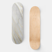 Gouden Geaderde Carrara Marmer Textuur Persoonlijk Skateboard (Voorkant)