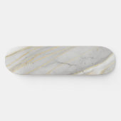 Gouden Geaderde Carrara Marmer Textuur Persoonlijk Skateboard (Horizontaal)
