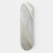 Gouden Geaderde Carrara Marmer Textuur Persoonlijk Skateboard (Voorkant)