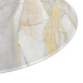 Gouden Geaderde Carrara Marmer Textuur Snijplank (Hoek)