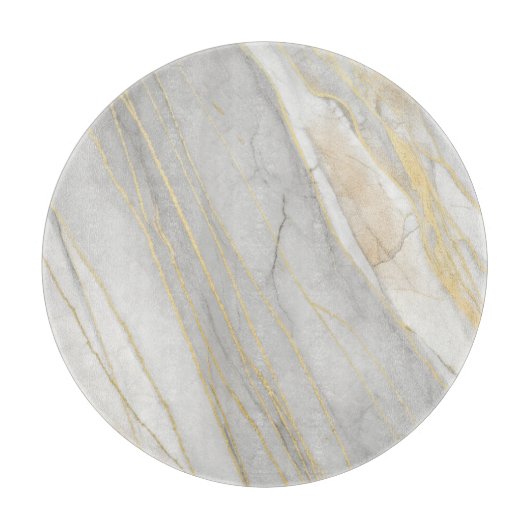 Gouden Geaderde Carrara Marmer Textuur Snijplank (Voorkant)