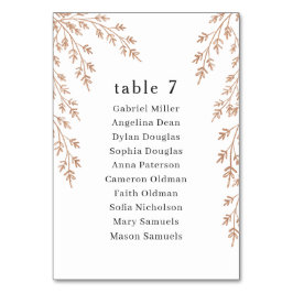 Gouden gebladerte. bruiloft Enkele zitplattegrond Kaart