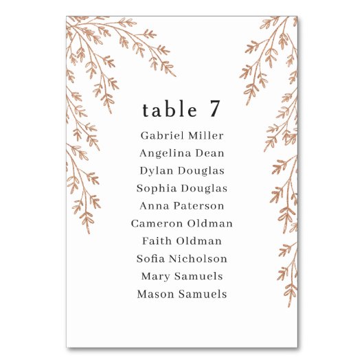 Gouden gebladerte. bruiloft Enkele zitplattegrond Kaart (Voorkant)