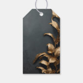 Gouden gebladerte dank u cadeaulabel (Achterkant)