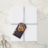 Gouden gebladerte dank u cadeaulabel (Met Touw)