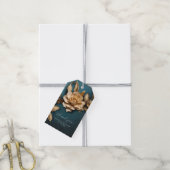 Gouden gebladerte dank u cadeaulabel (Met Touw)