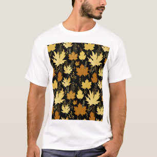 Gouden gebladerte, naadloos patroon. t-shirt