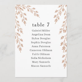 Gouden gebladerte Tafel Aantal met Zitplaatsen Kaart