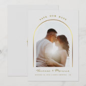 Gouden Gebogen Lijst Huwelijksfoto Save The Date (Voorkant / Achterkant)