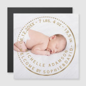 Gouden geboorteaankondiging babyfoto (Voorkant / Achterkant)