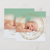 Gouden Geboorteaankondiging Keepsake Edelsteen Fot Aankondiging (Voorkant / Achterkant)