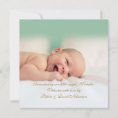 Gouden Geboorteaankondiging Keepsake Edelsteen Fot Aankondiging (Achterkant)