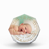 Gouden Geboorteaankondiging Keepsake Edelsteen Fot Fotoblokken (Voorkant)