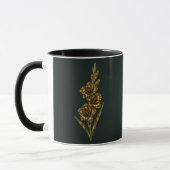 Gouden geboortebloem Custom Mok - Augustus Gladiol (Links)
