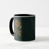 Gouden geboortebloem Custom naam mok - Juni Roos (Voorkant links)
