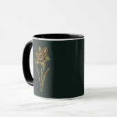 Gouden geboortebloem Custom naam mok - maart Narci (Voorkant links)