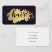 Gouden Geborsteld Haar Logo Visitekaartje (Voorkant / Achterkant)