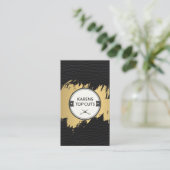 Gouden Geborsteld Leren Salon Visitekaartje (Staand voorkant)