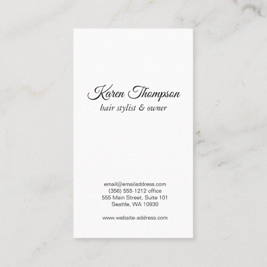 Gouden Geborsteld Leren Salon Visitekaartje (Achterkant)