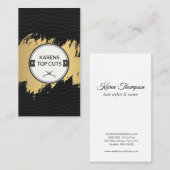 Gouden Geborsteld Leren Salon Visitekaartje (Voorkant / Achterkant)