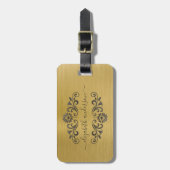 Gouden Geborsteld Metaal Monogram Naam Schrift Bagagelabel (Voorkant verticaal)