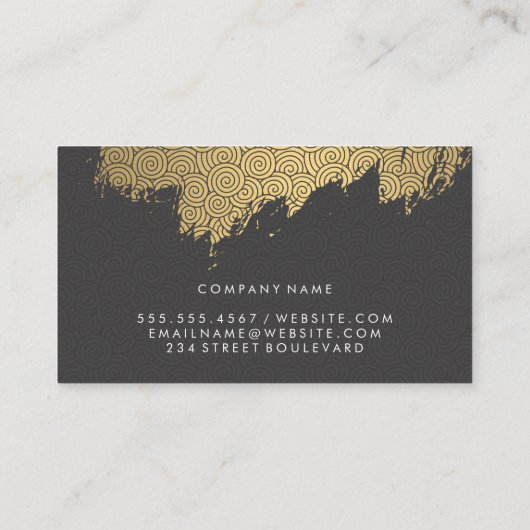 Gouden geborsteld wervelpatroon visitekaartje (Achterkant)