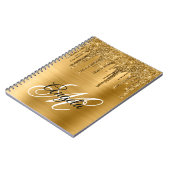 Gouden Geborstelde Folie Glitter Drup Fancy Monogr Notitieboek (Linkerzijde)