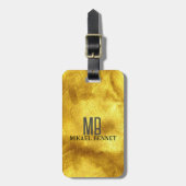 Gouden geborstelde metalen bagagelabel (Voorkant verticaal)