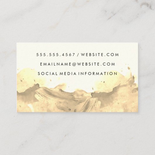 Gouden Geborstelde Waterkleur Textuur Visitekaartje (Achterkant)