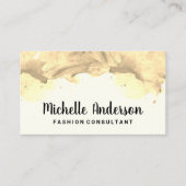 Gouden Geborstelde Waterkleur Textuur Visitekaartje (Voorkant)