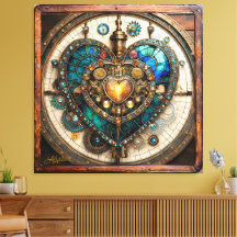 Gouden Gebrand Glas Hart Steampunk Serie