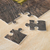 Gouden Gebrand Glas Hart Steampunk Serie Legpuzzel (Zijkant)