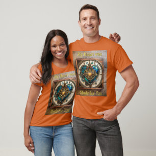 Gouden Gebrand Glas Hart Steampunk Serie T-shirt
