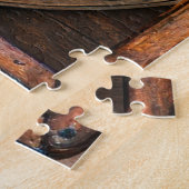Gouden Gebrandschilderd Glas Hart Steampunk Serie Legpuzzel (Zijkant)
