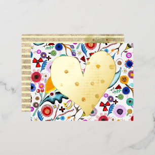 Gouden gebroken hart folie uitnodiging briefkaart