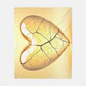 Gouden Gebroken Hart Kunst Fleece Deken (Voorkant)