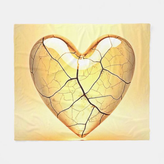 Gouden Gebroken Hart Kunst Fleece Deken (Voorkant (Horizontaal))