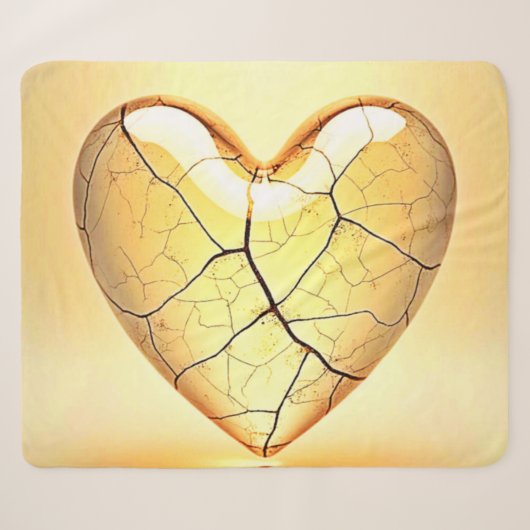 Gouden Gebroken Hart Kunst Sherpa Deken (Voorkant (horizontaal))